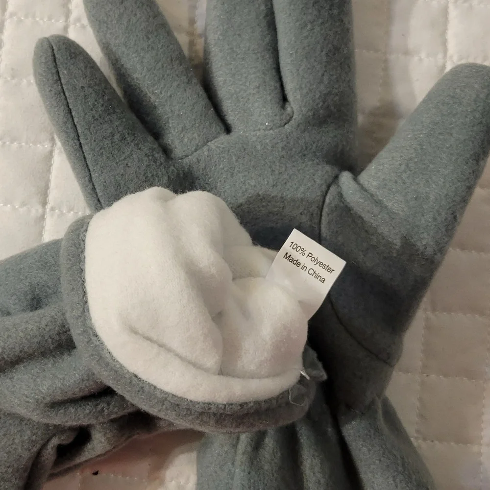 Winter Grey Bison Buffalo Soft Gloves Gorpcore Granola Normcore Rustic‎ Western